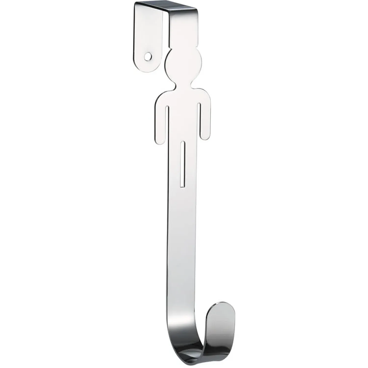 Male Silhouette Over Door Towel Hook - Chrome
