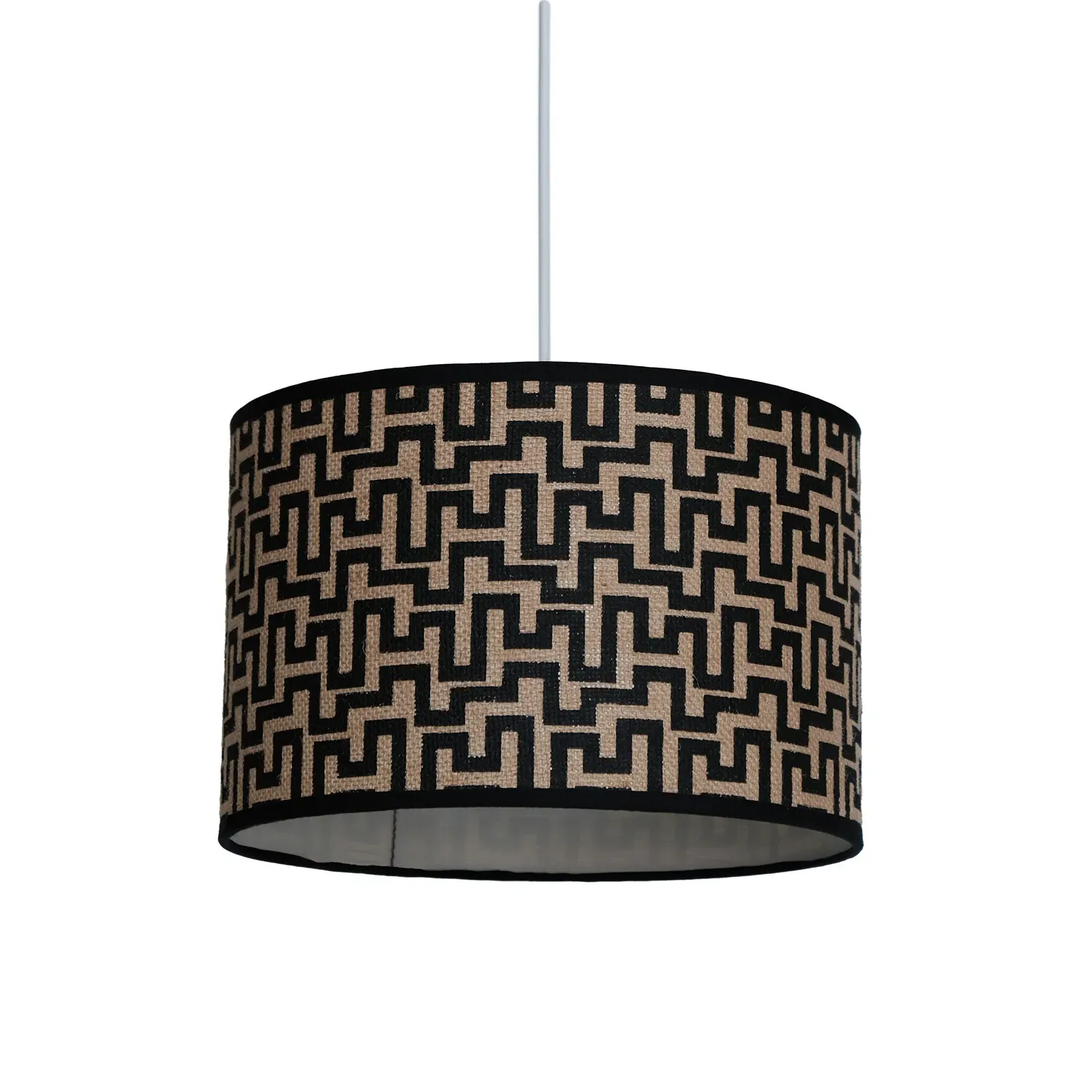 Malin Geometric Lamp Shade - Black and Natural