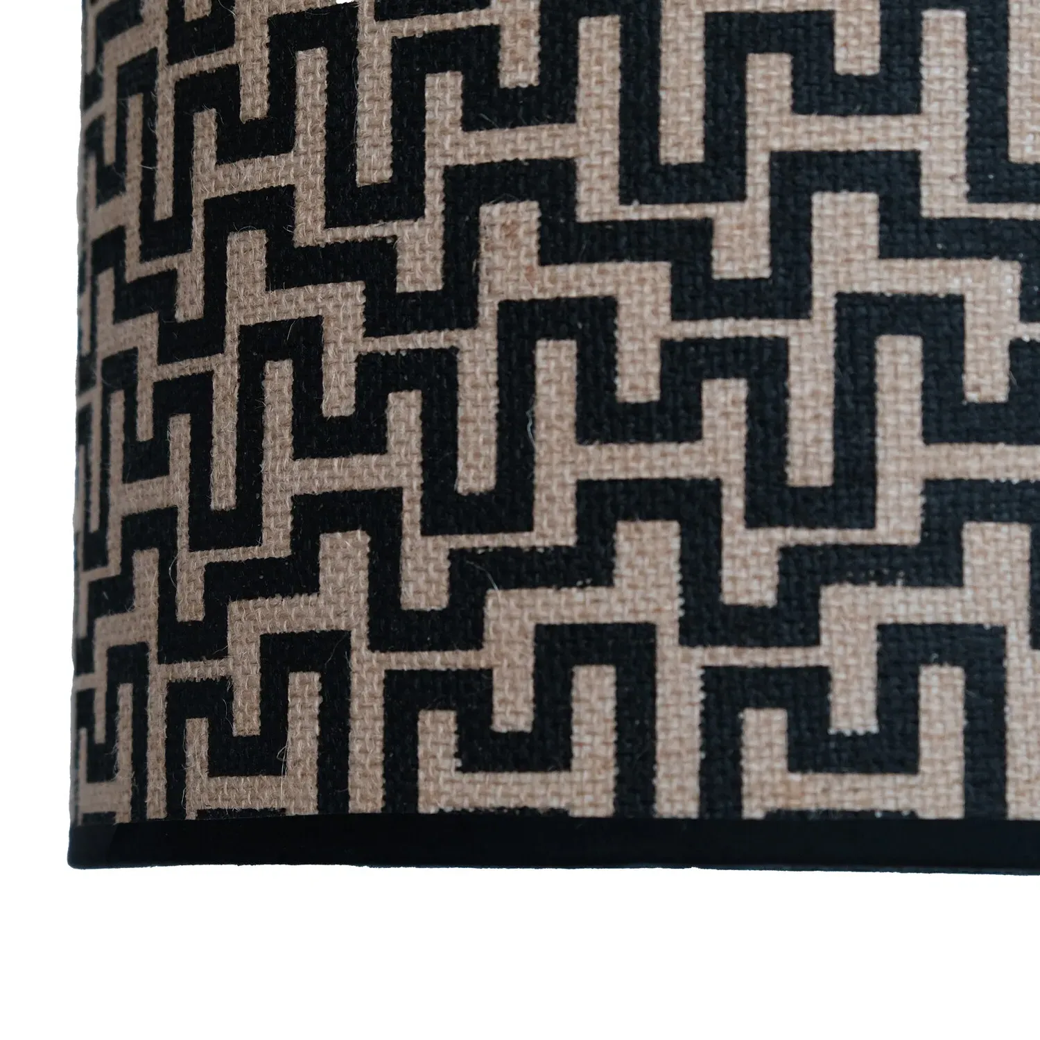 Malin Geometric Lamp Shade - Black and Natural