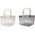Malmo Mesh Storage Basket with Wooden Handle - Assorted