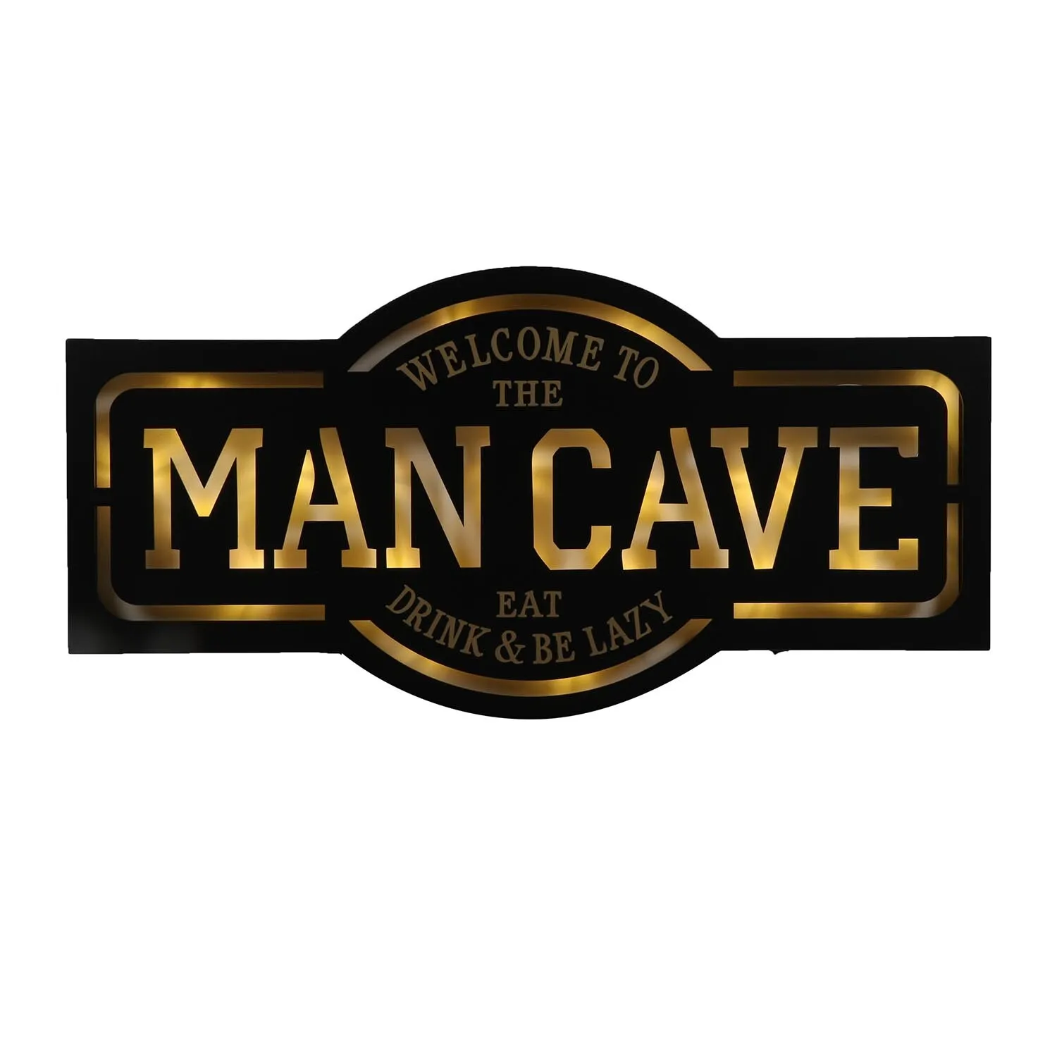 Man Cave LED Wall Sign - Black