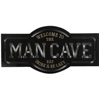 Man Cave LED Wall Sign - Black