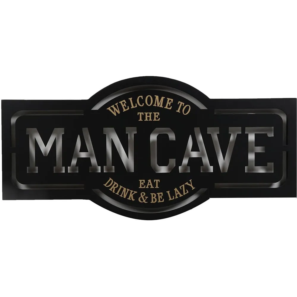 Man Cave LED Wall Sign - Black