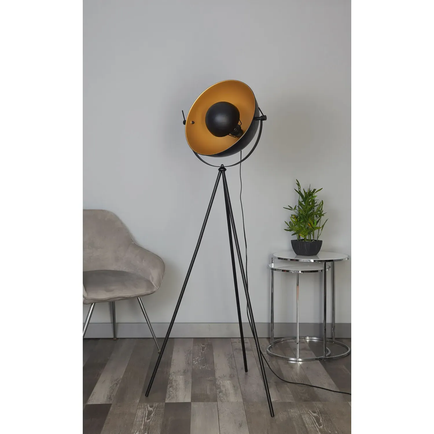 Manhattan Tripod Floor Lamp - Black, Metal