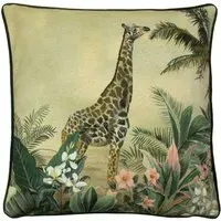 Manyara Giraffe Cushion - Green