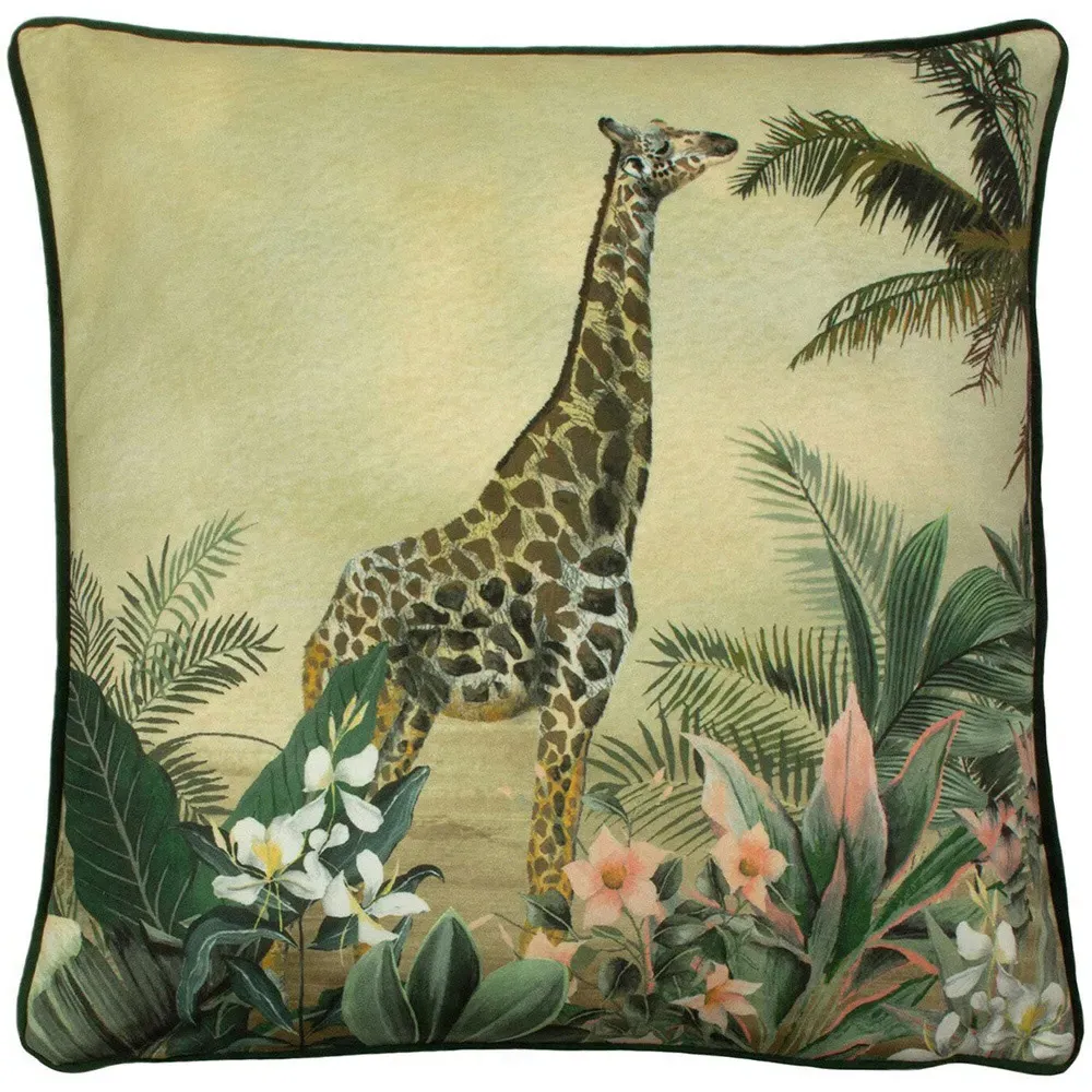 Manyara Giraffe Cushion - Green image