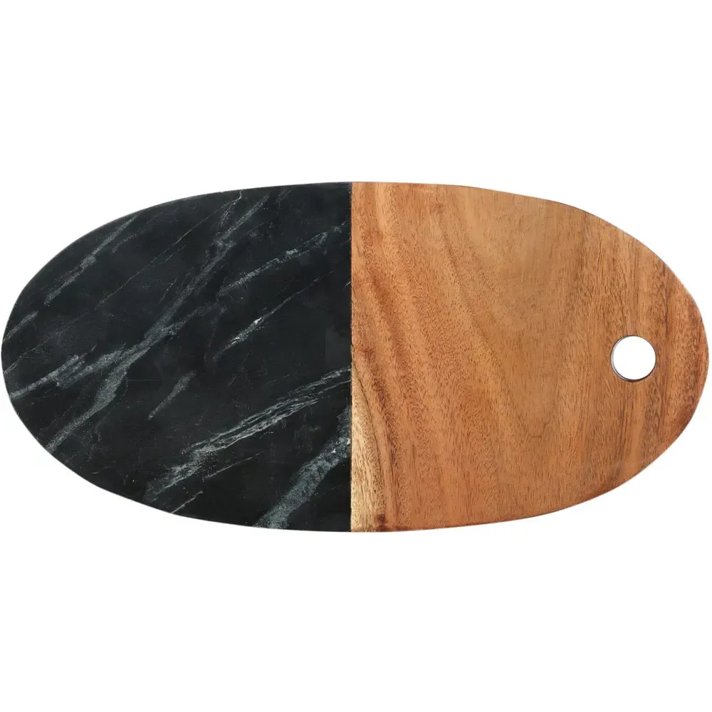 Marble Acacia Cutting Board - Black, Marble