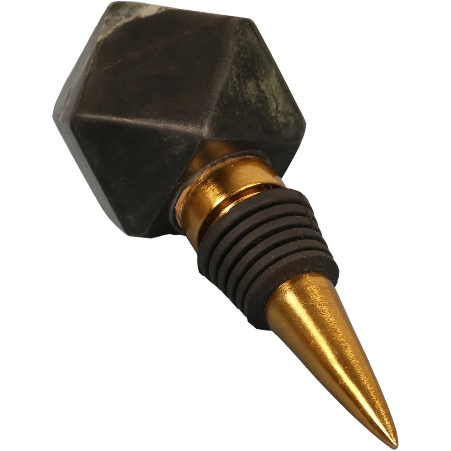 Marble Bottle Stop - Gold Finish