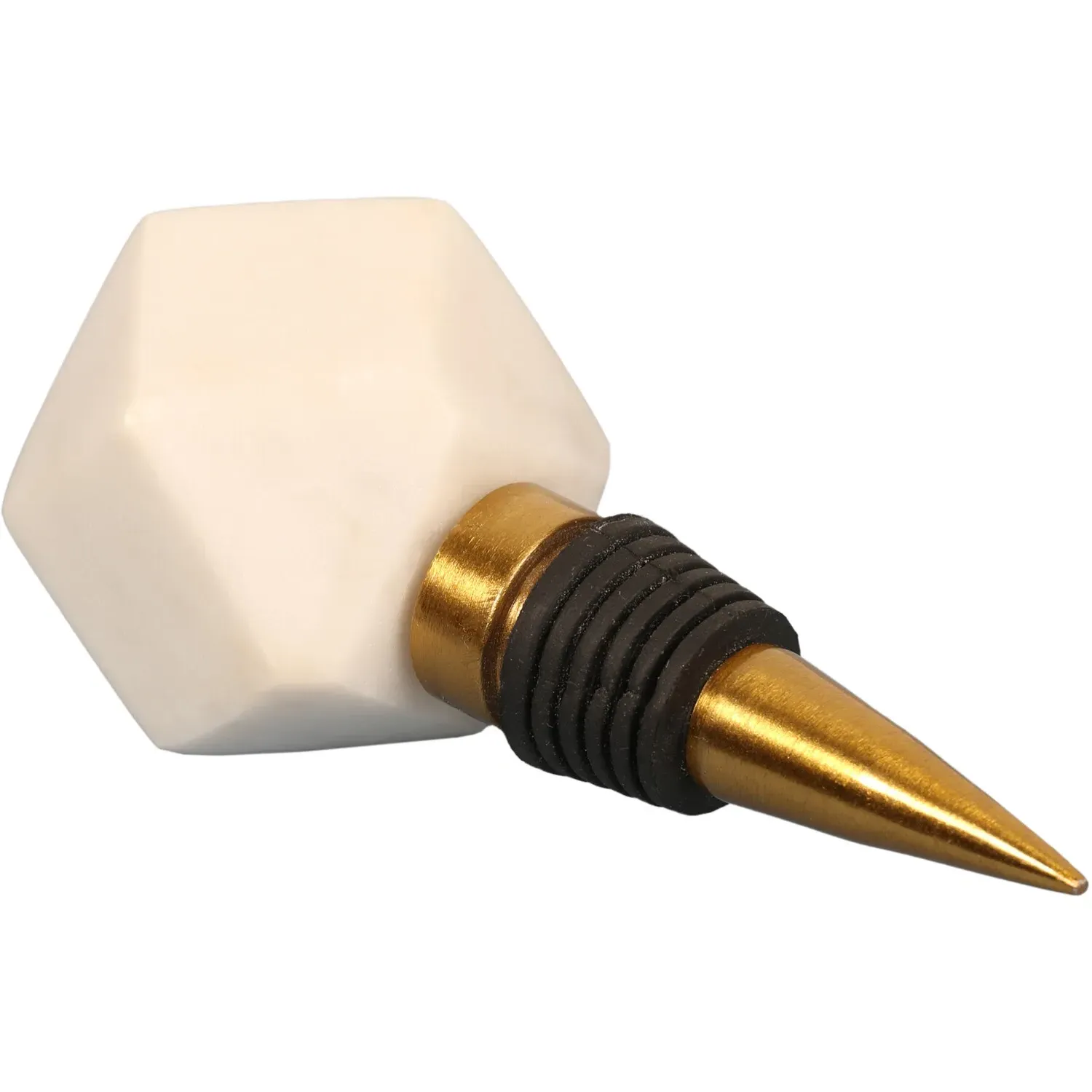 Marble Bottle Stop - Gold Finish