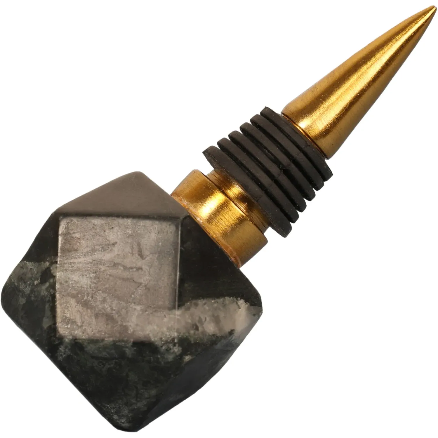 Marble Bottle Stop - Gold Finish image
