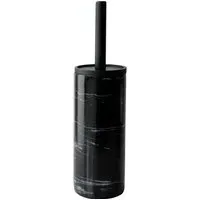 Marble Effect Toilet Brush Holder - Black