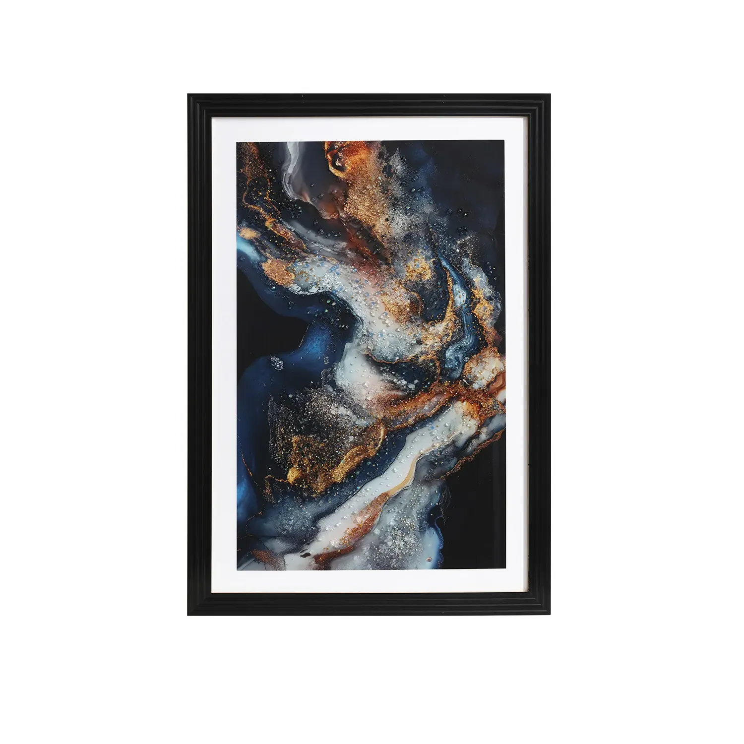 Marble Framed Art - Blue and Gold