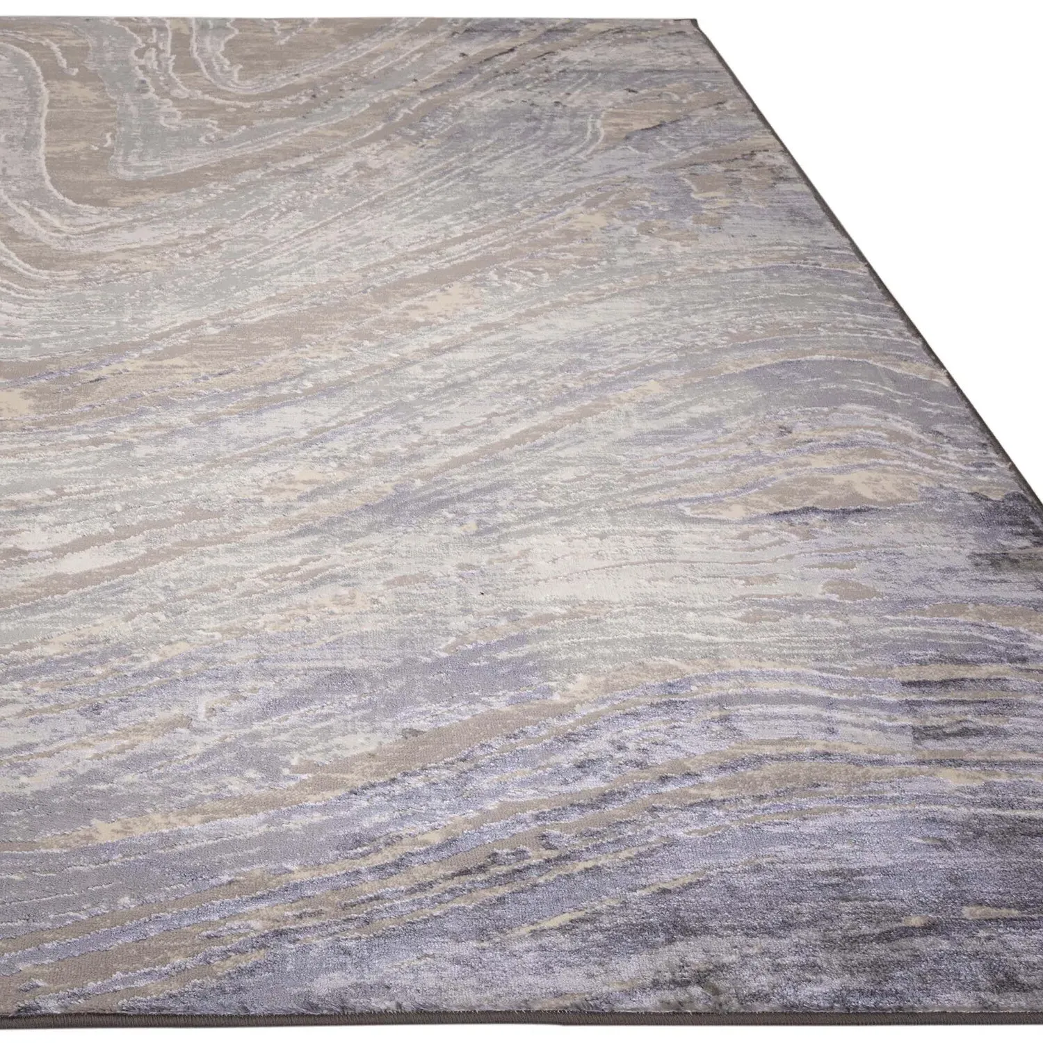 Marble Wave 140cm Rug - Slate Grey