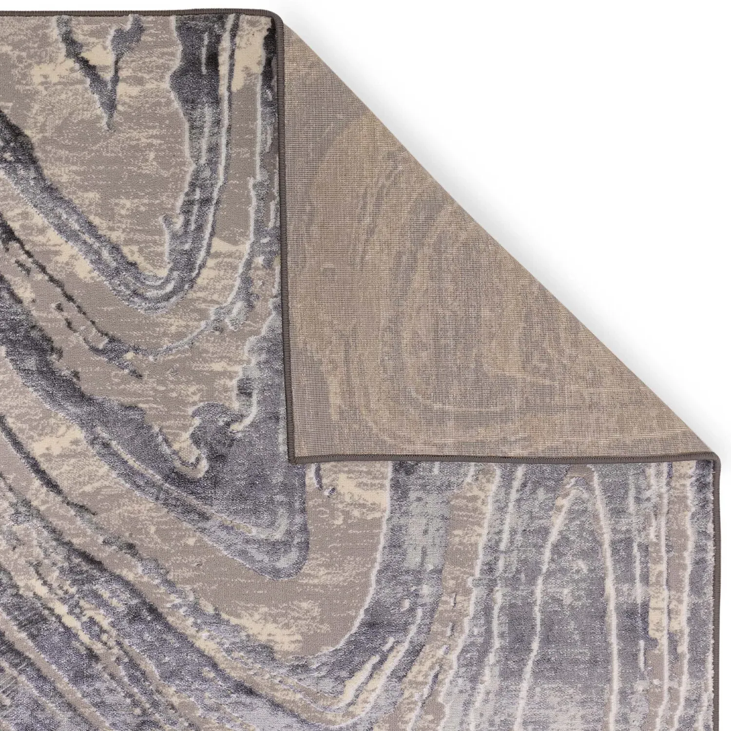 Marble Wave 66cm Rug - Slate Grey, Polyester