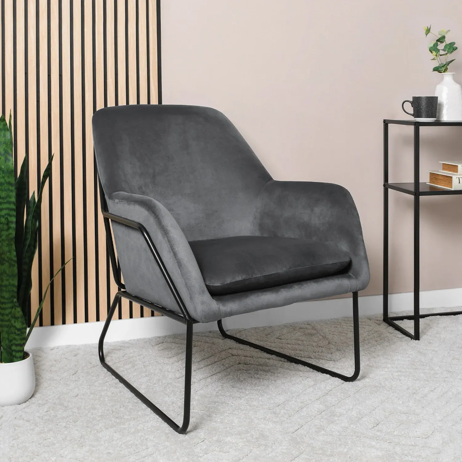 Margot Accent Chair - Grey, Velvet image
