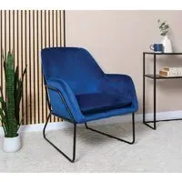 Margot Accent Chair - Navy, Velvet