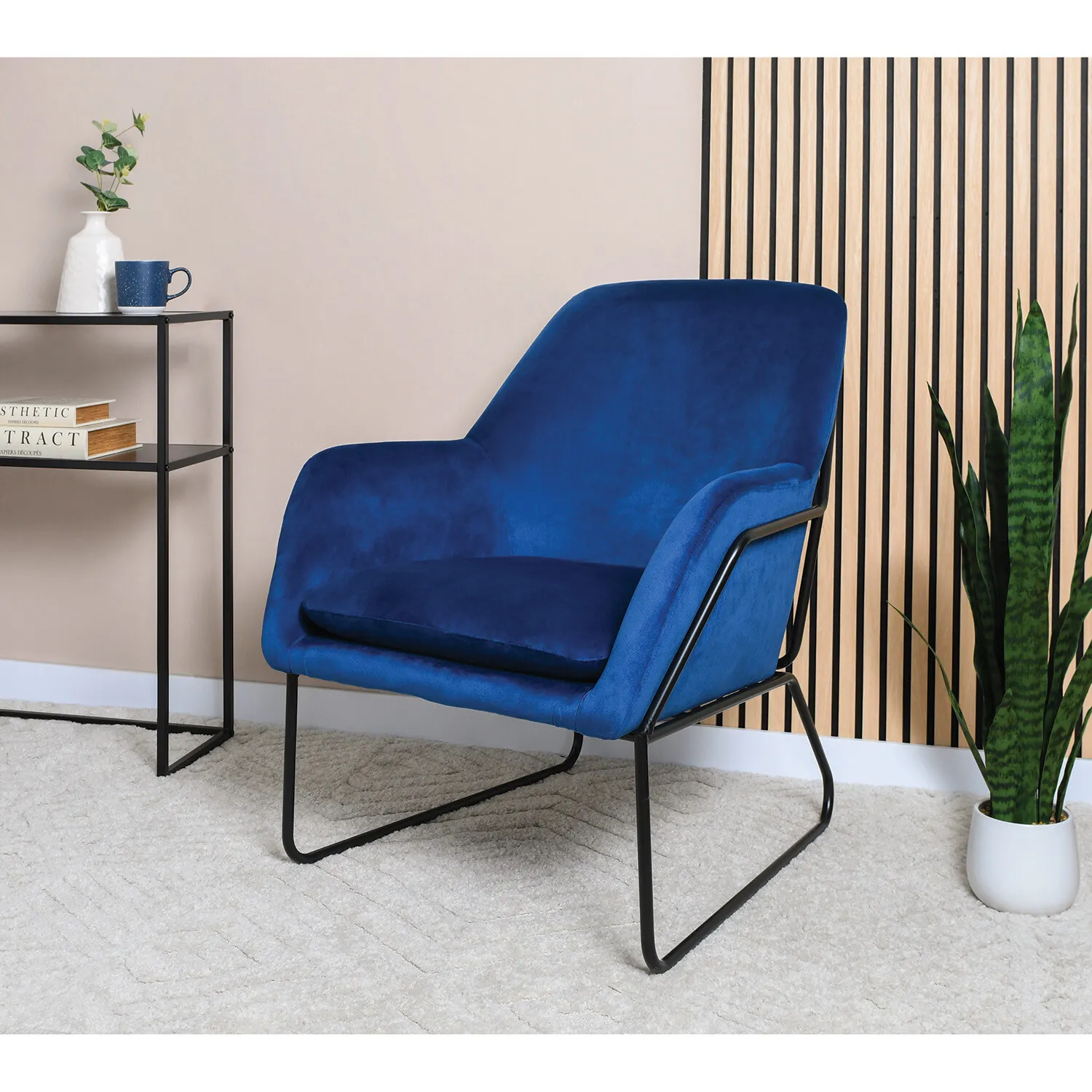 Margot Accent Chair - Navy, Velvet