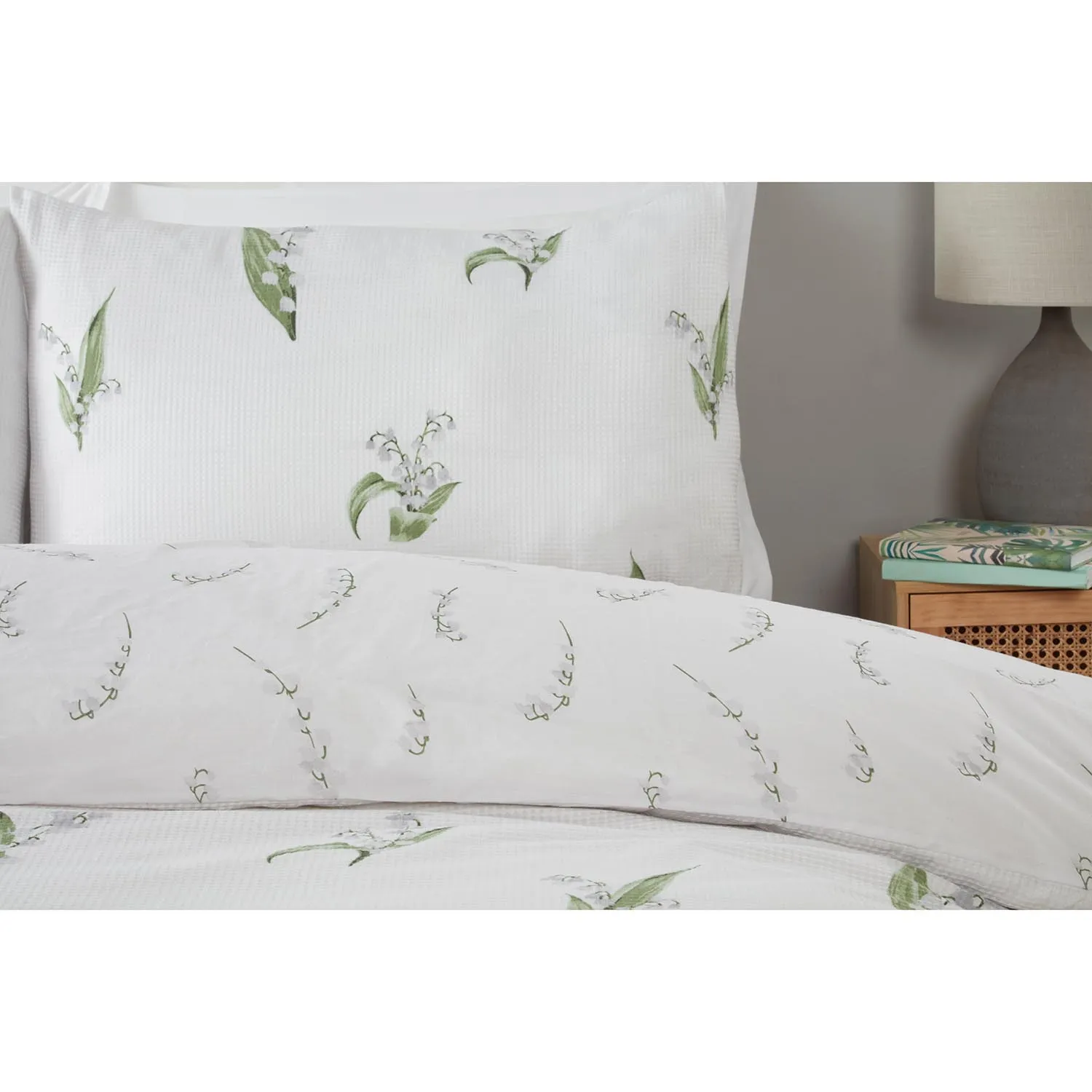 Margot Double Waffle Duvet Cover Set - White