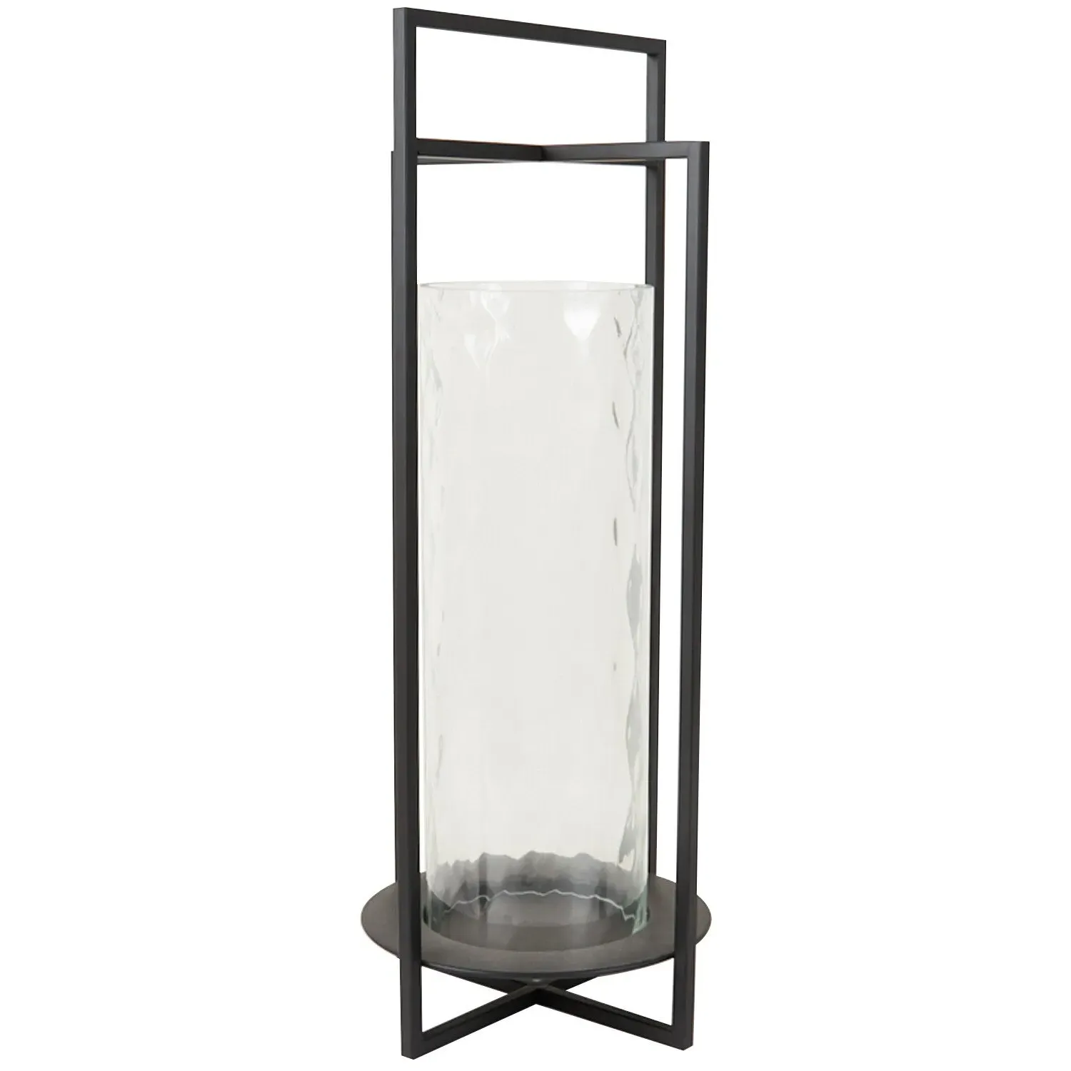 Mari Large Hammered Lantern - Black