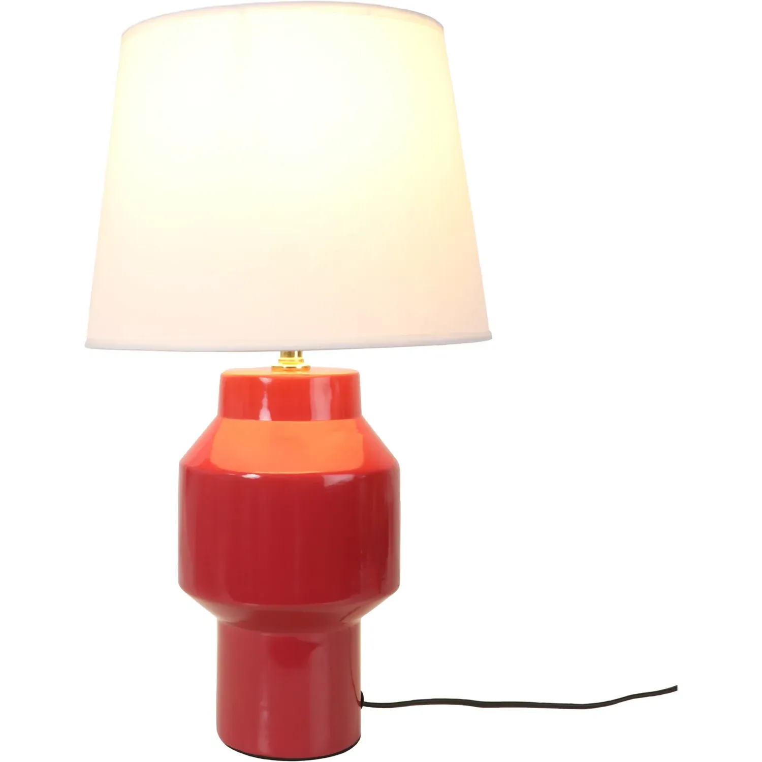 Maria Table Lamp with White Shade - Magenta