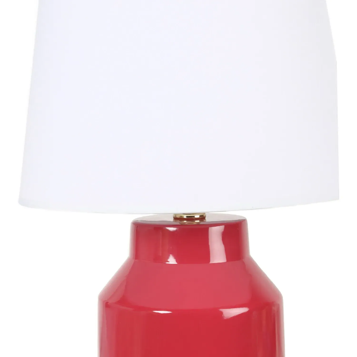 Maria Table Lamp with White Shade - Magenta