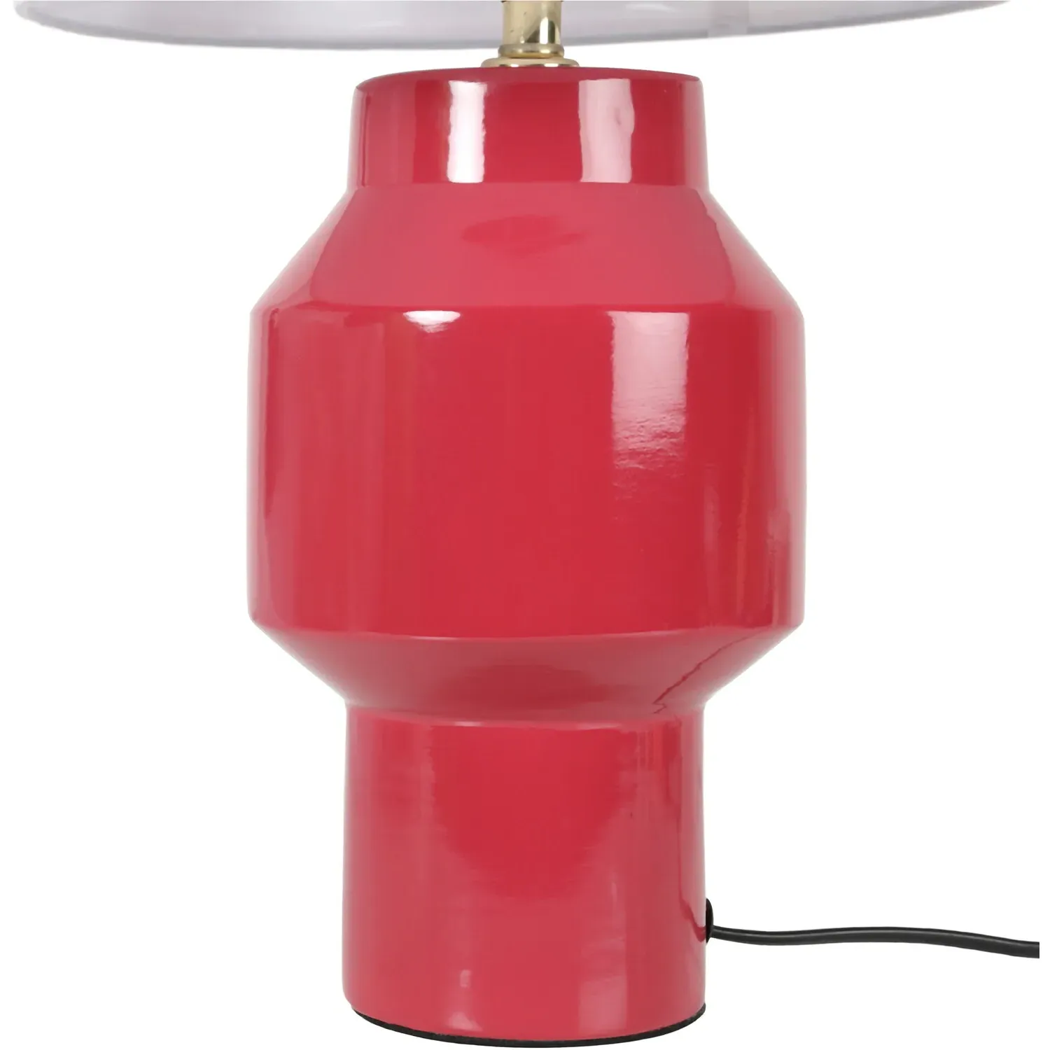 Maria Table Lamp with White Shade - Magenta