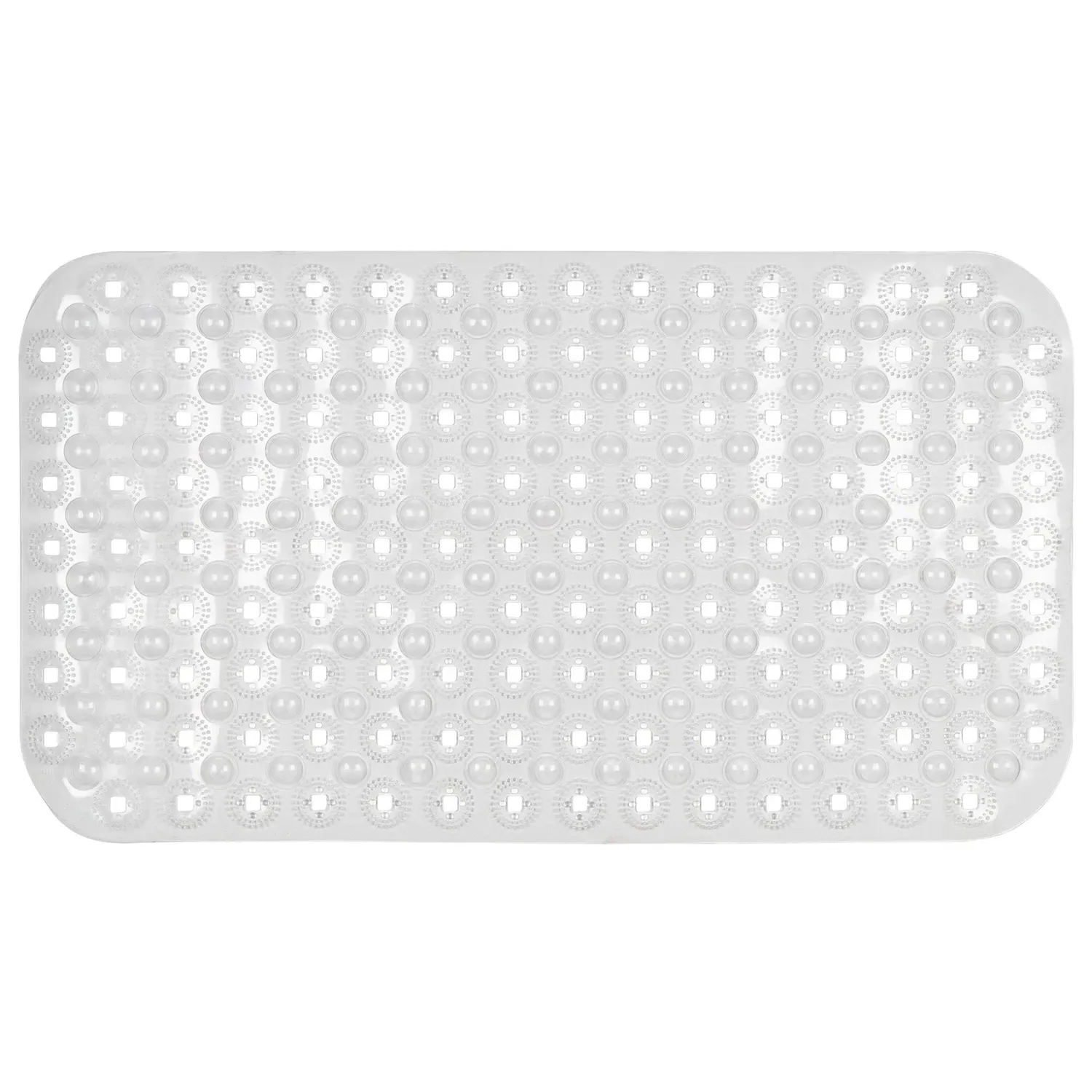 Massage Bath Mat with Suction Cups - Transparent, PVC image