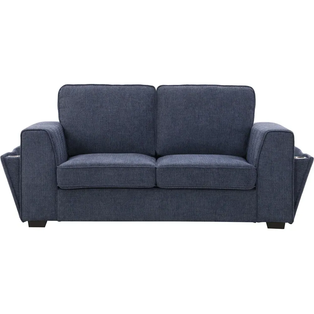 Matilda 2-Seater Sofa with Cupholders - Blue