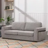 Matilda 2-Seater Sofa with Cupholders - Grey, Fabric