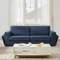 Matilda 3-Seater Sofa with Cupholders - Blue