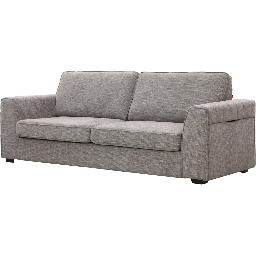Matilda 3-Seater Sofa with Cupholders - Grey, Fabric