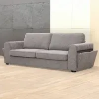 Matilda 3-Seater Sofa with Cupholders - Grey, Fabric