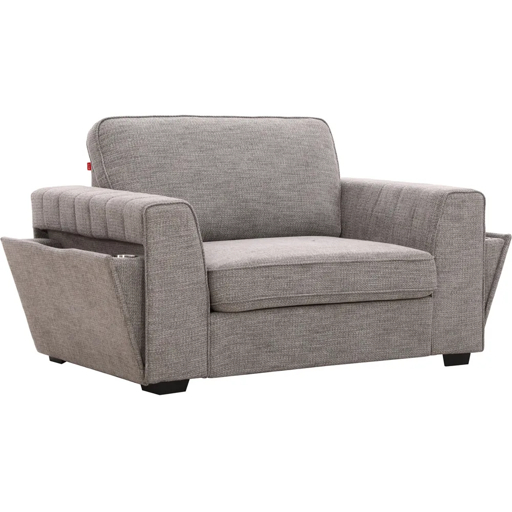 Matilda Sofa Chair with Cupholders - Grey, Fabric