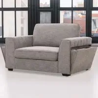 Matilda Sofa Chair with Cupholders - Grey, Fabric