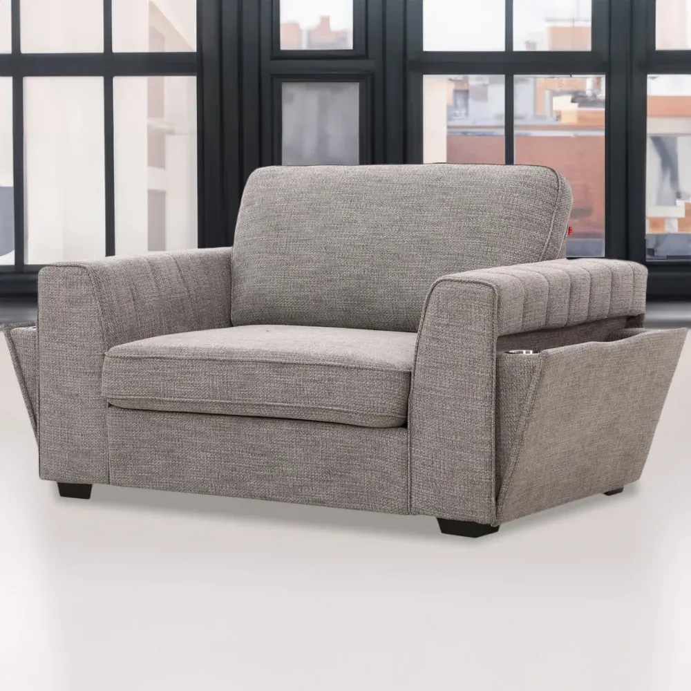 Matilda Sofa Chair with Cupholders - Grey, Fabric image