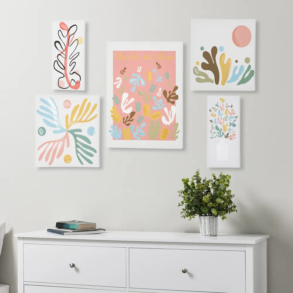 Matisse Inspired Wall Art 5 Pack - White