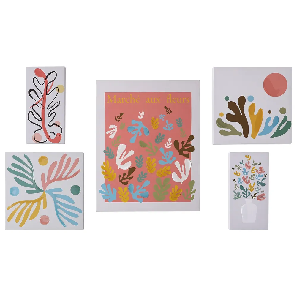 Matisse Inspired Wall Art 5 Pack - White image