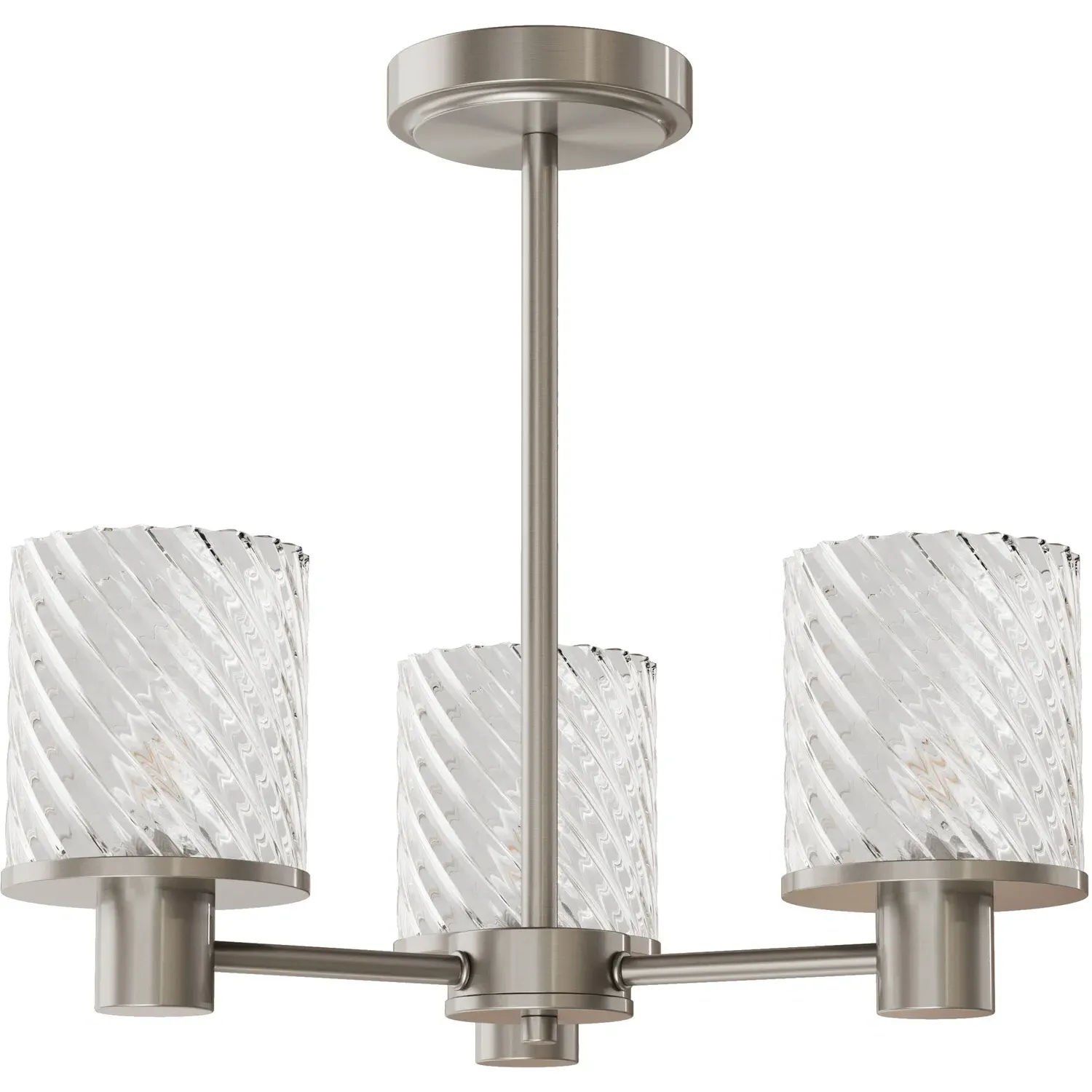 Maven 3 Arm Flush Ceiling Fitting - Brushed Nickel