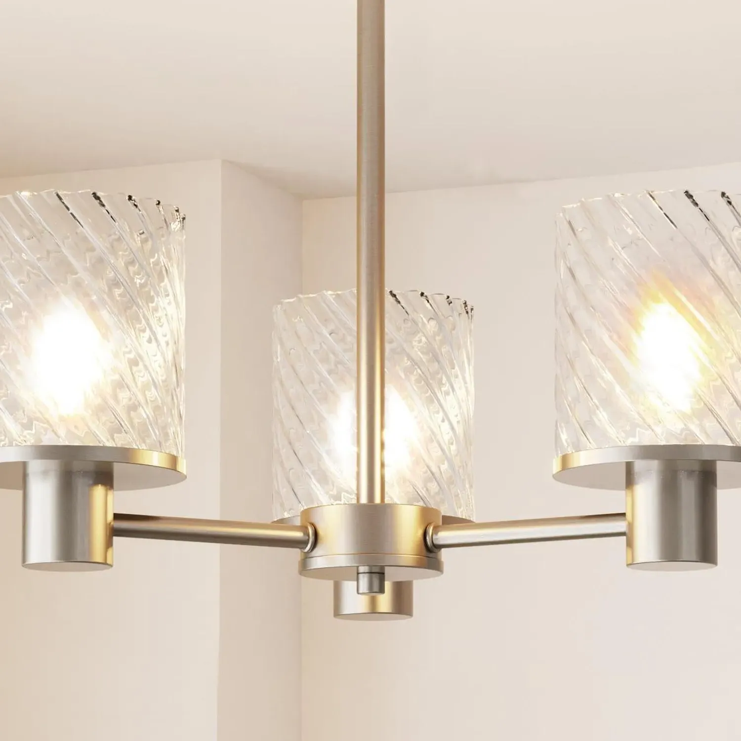 Maven 3 Arm Flush Ceiling Fitting - Brushed Nickel