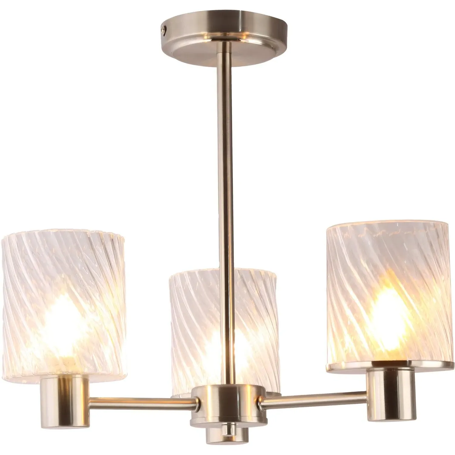 Maven 3 Arm Flush Ceiling Fitting - Brushed Nickel