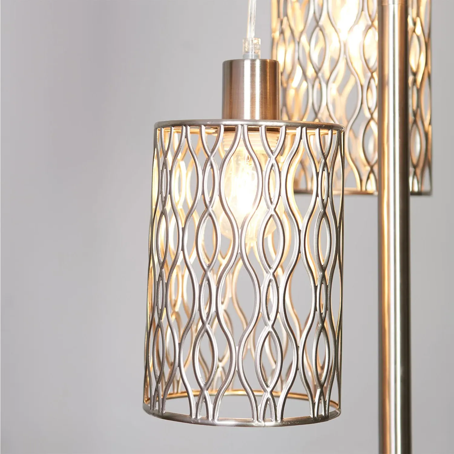 Maya 3 Light Floor Lamp - Silver