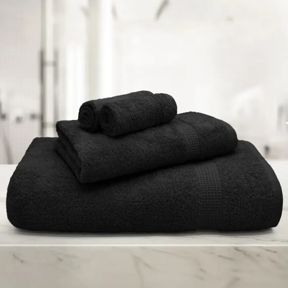Mayfair Egyptian Cotton Bath Towel Set of 2 - Black
