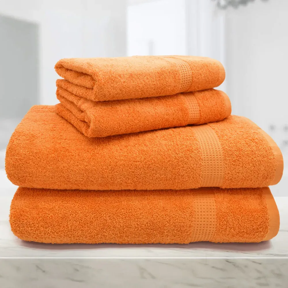 Mayfair Egyptian Cotton Bath Towel Set of 2 - Orange