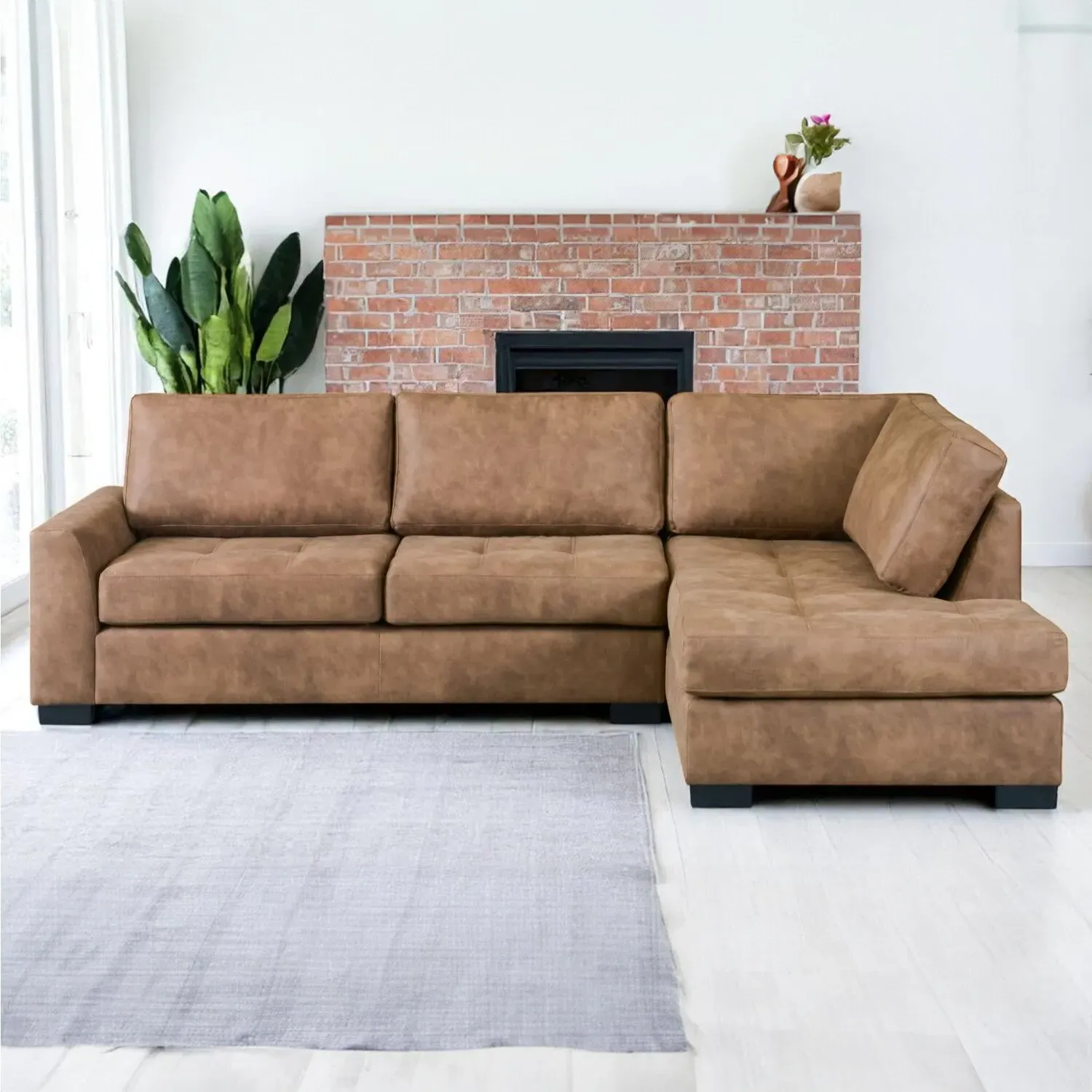 Mayfair Large Right-Hand Corner Sofa - Brown