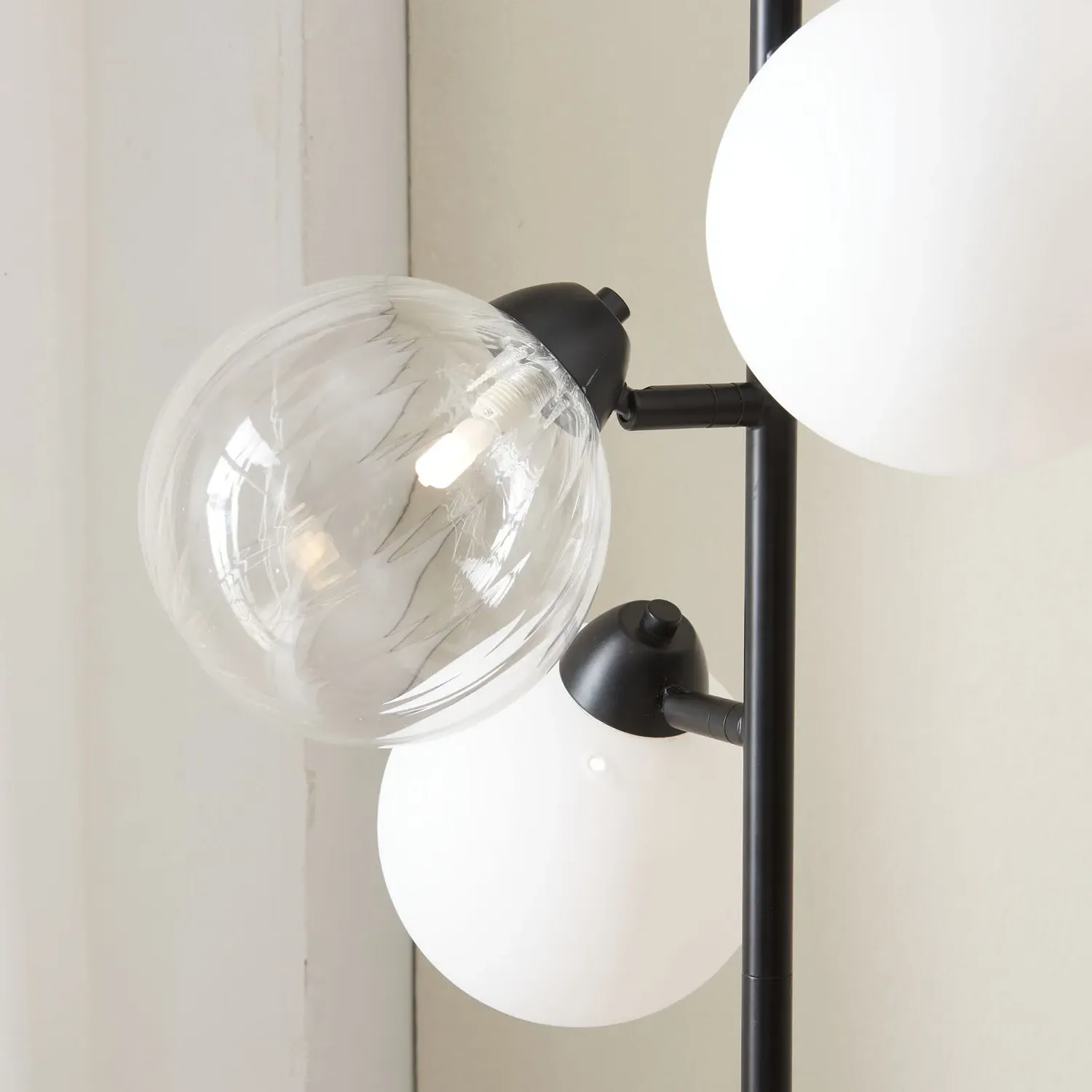 Meghan 4 Light Floor Lamp - Black, Metal