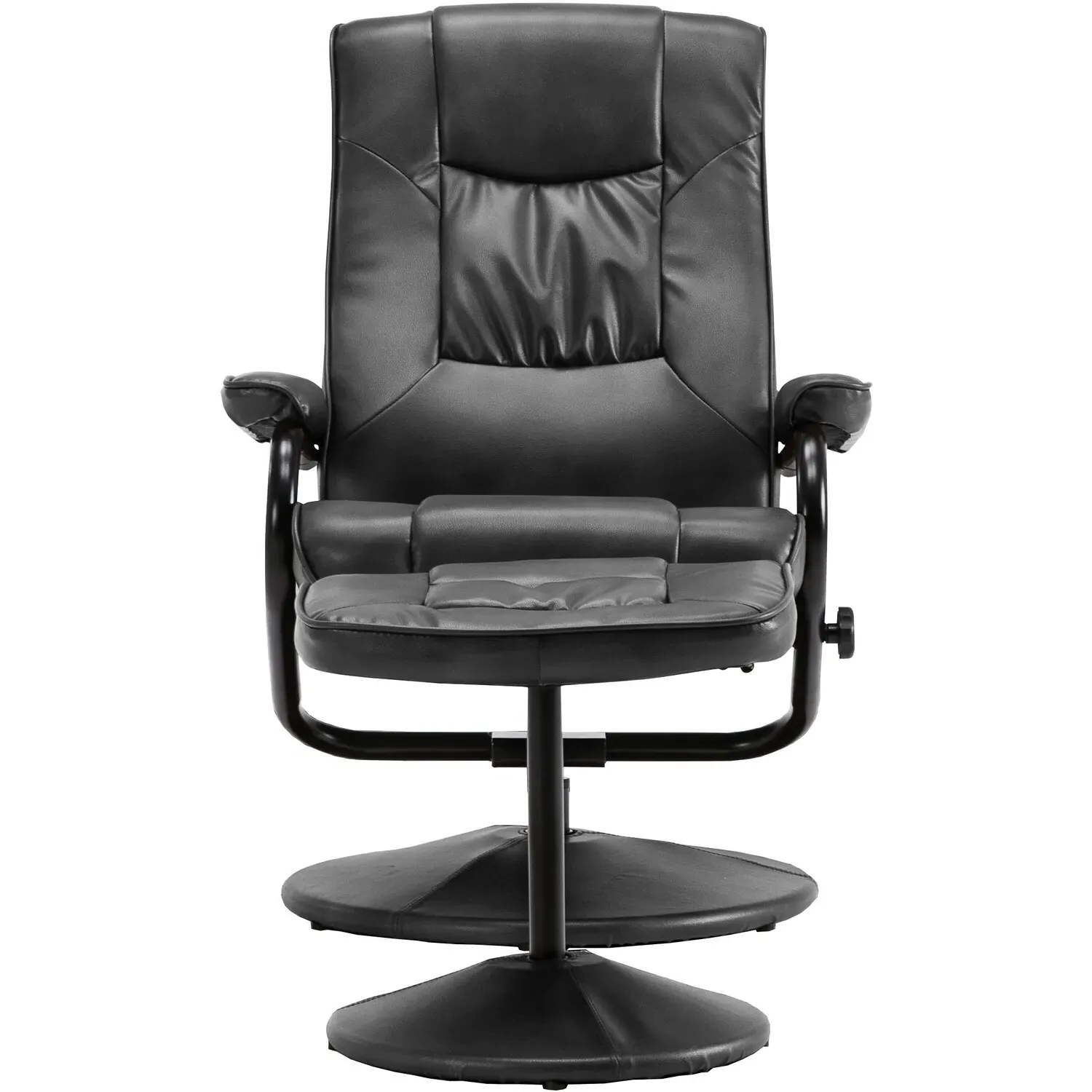 Memphis Swivel Chair with Footstool - Black