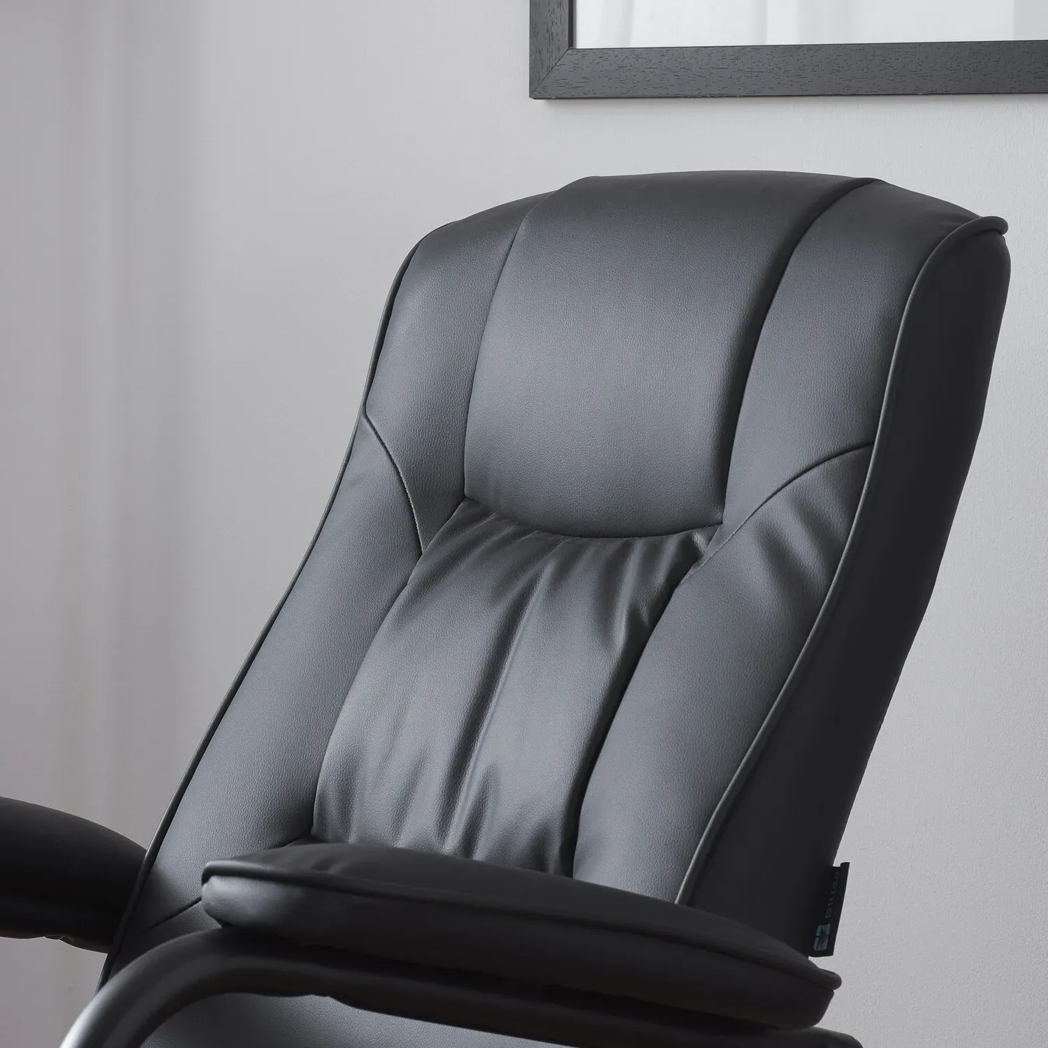 Memphis Swivel Chair with Footstool - Black