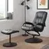Memphis Swivel Chair with Footstool - Black