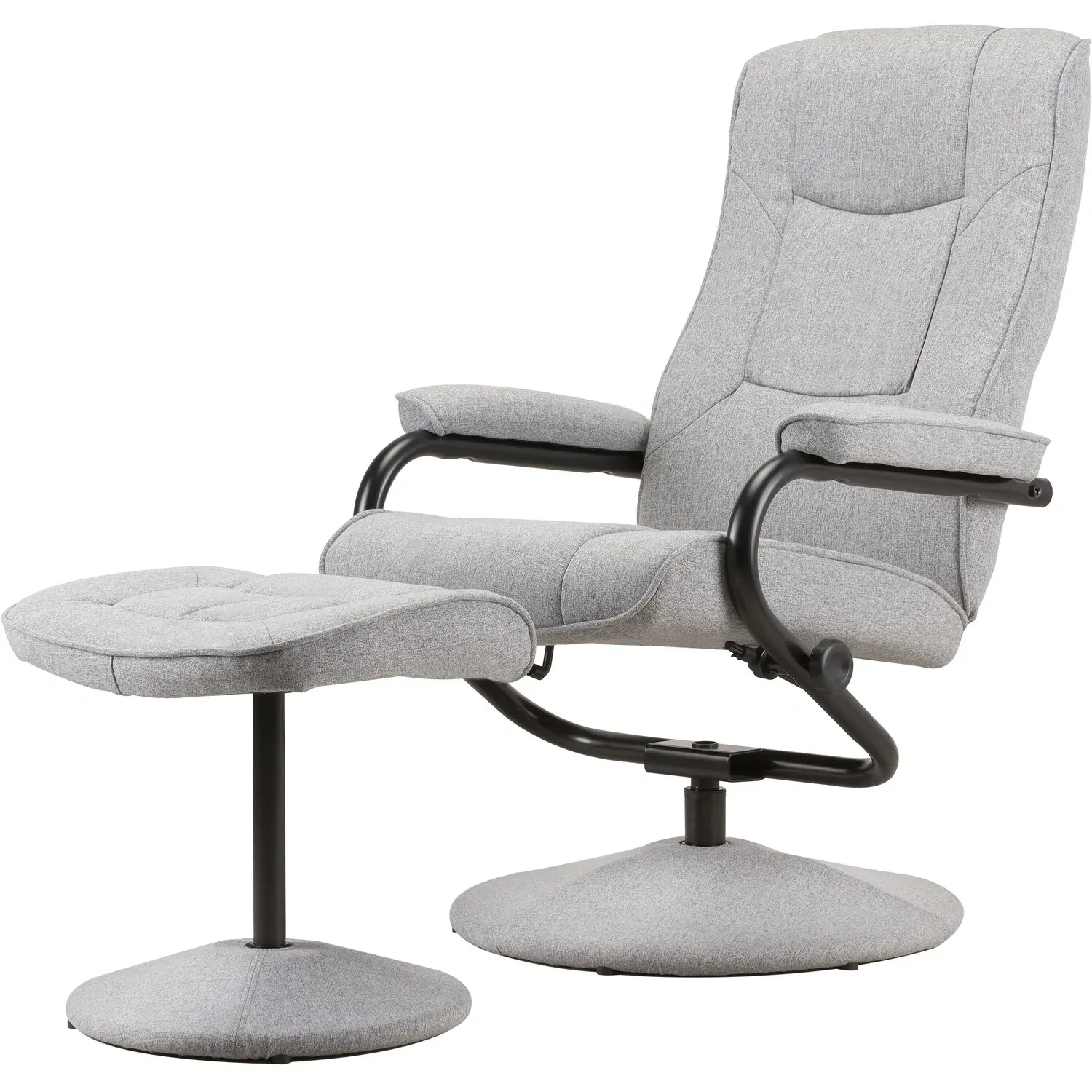 Memphis Swivel Chair with Footstool - Grey