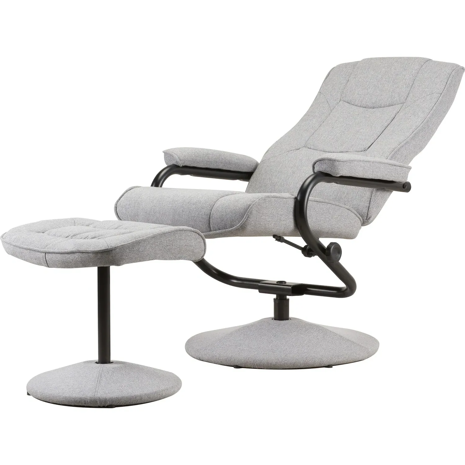 Memphis Swivel Chair with Footstool - Grey